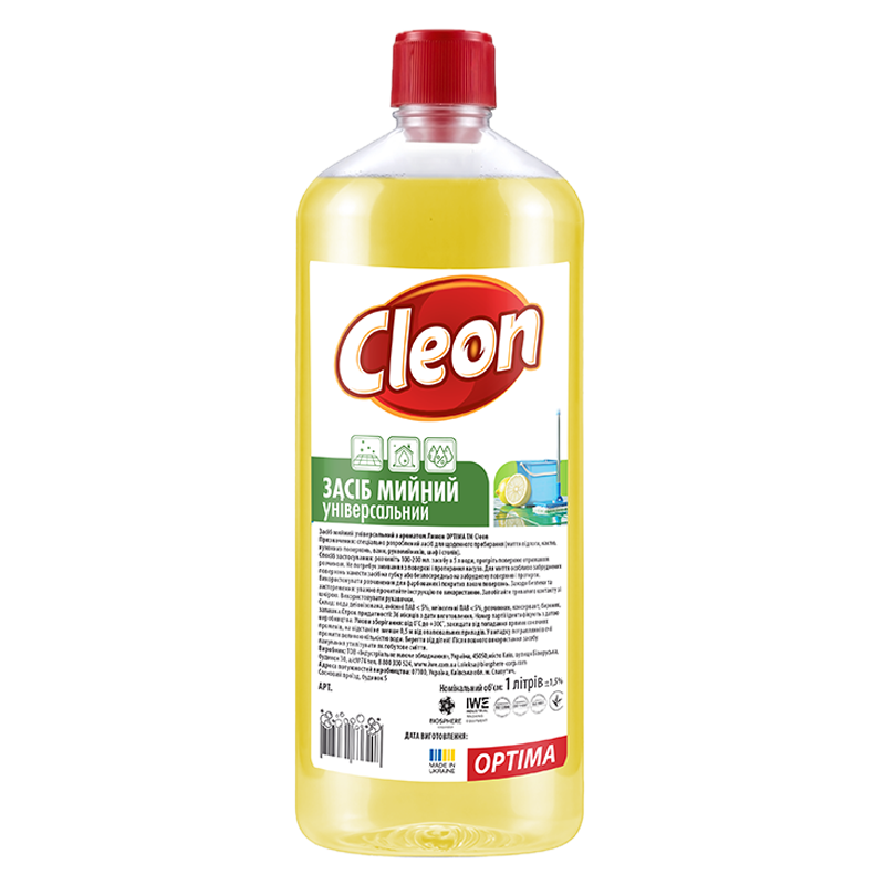 25515276 Cleon Засіб миючий універсальний Optima Лимон, 1л